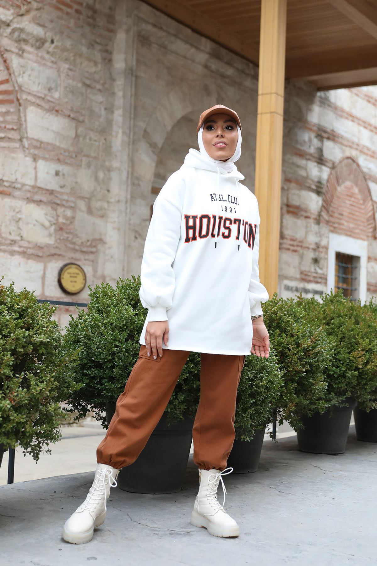 Houston Printed Sweatshirt Ecru