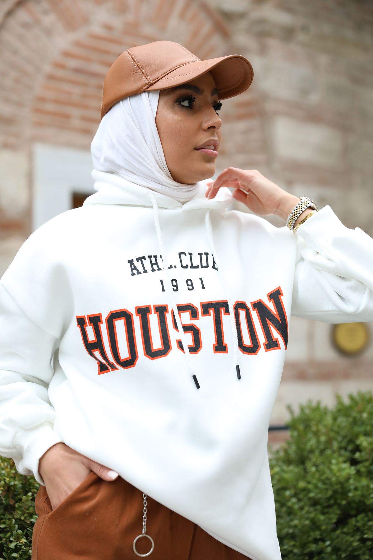 Houston Printed Sweatshirt Ecru