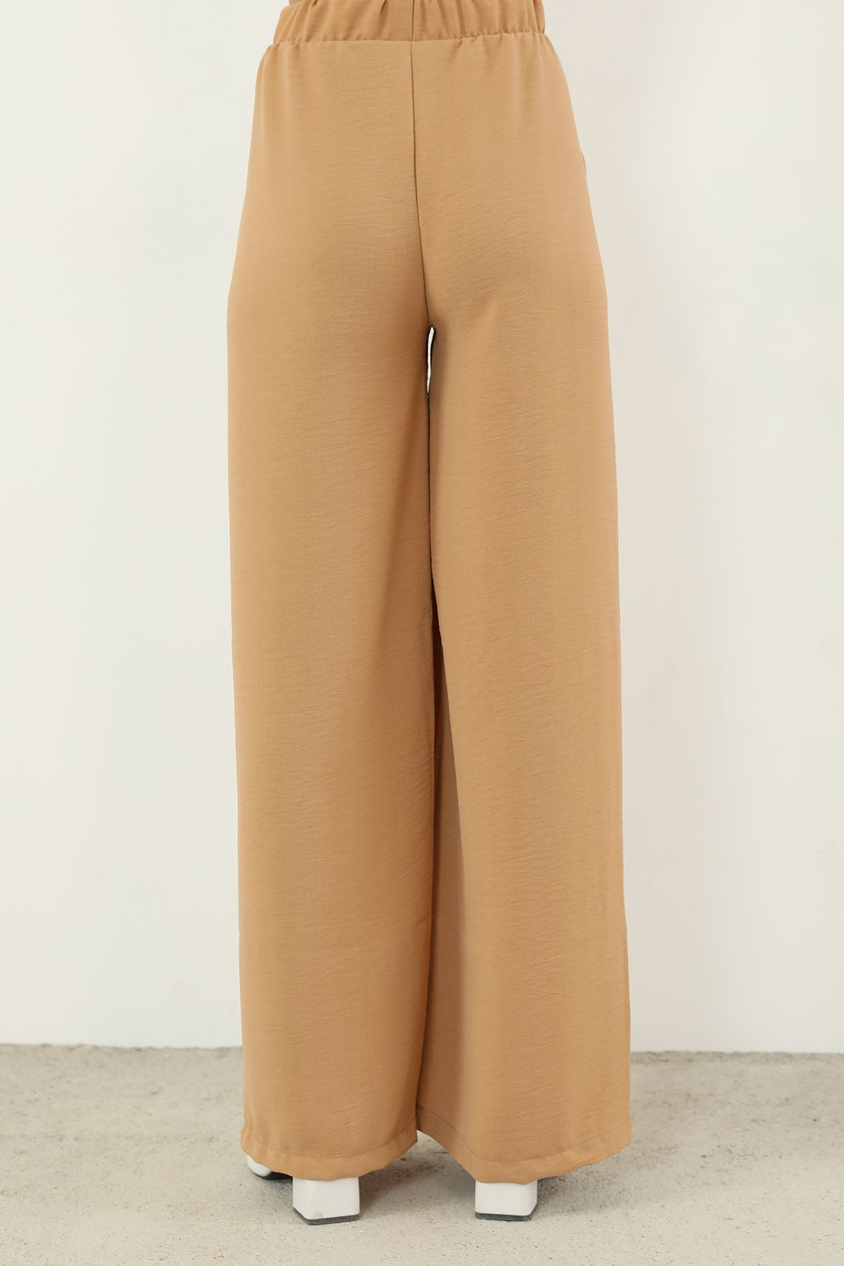 Çapraz Tunik Pantolon Takım-Camel