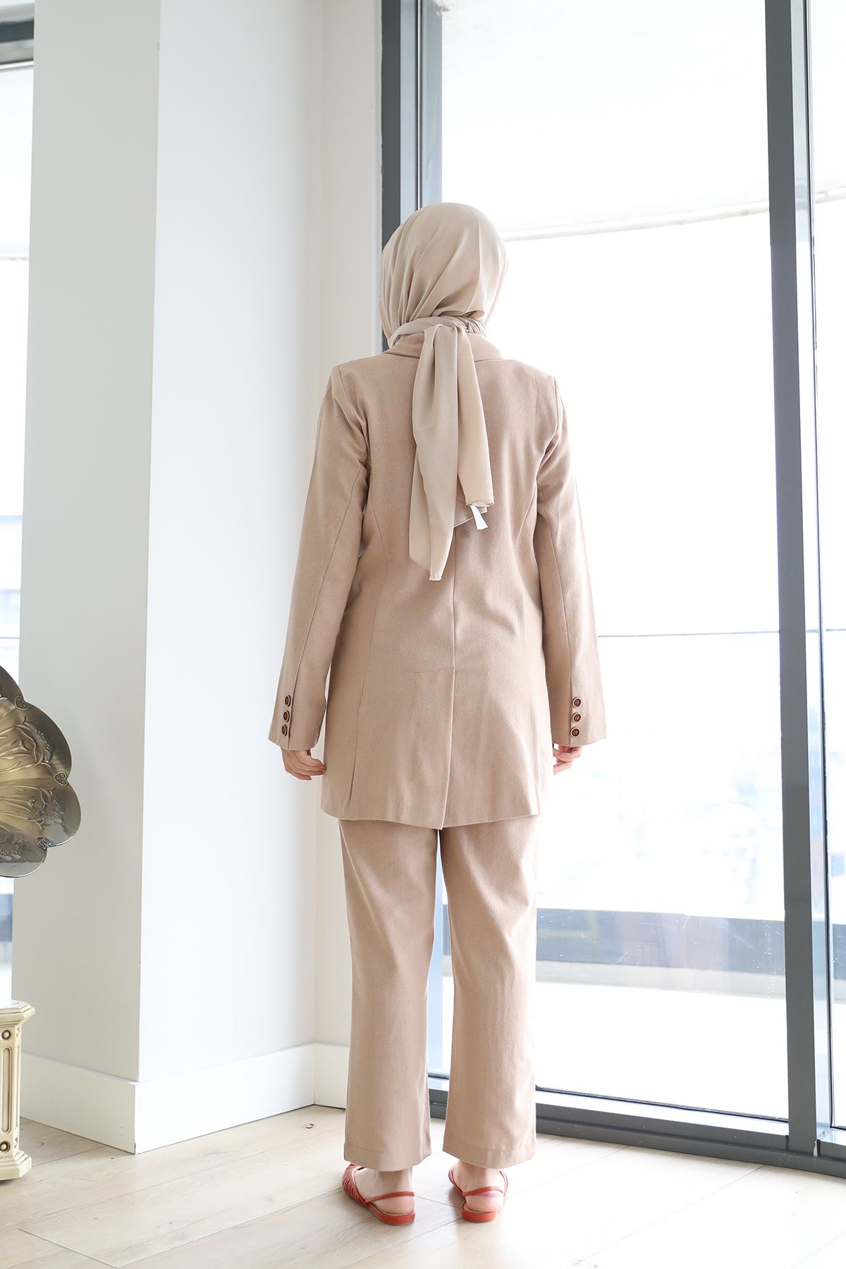 Keten Pantolon Takım-Taş