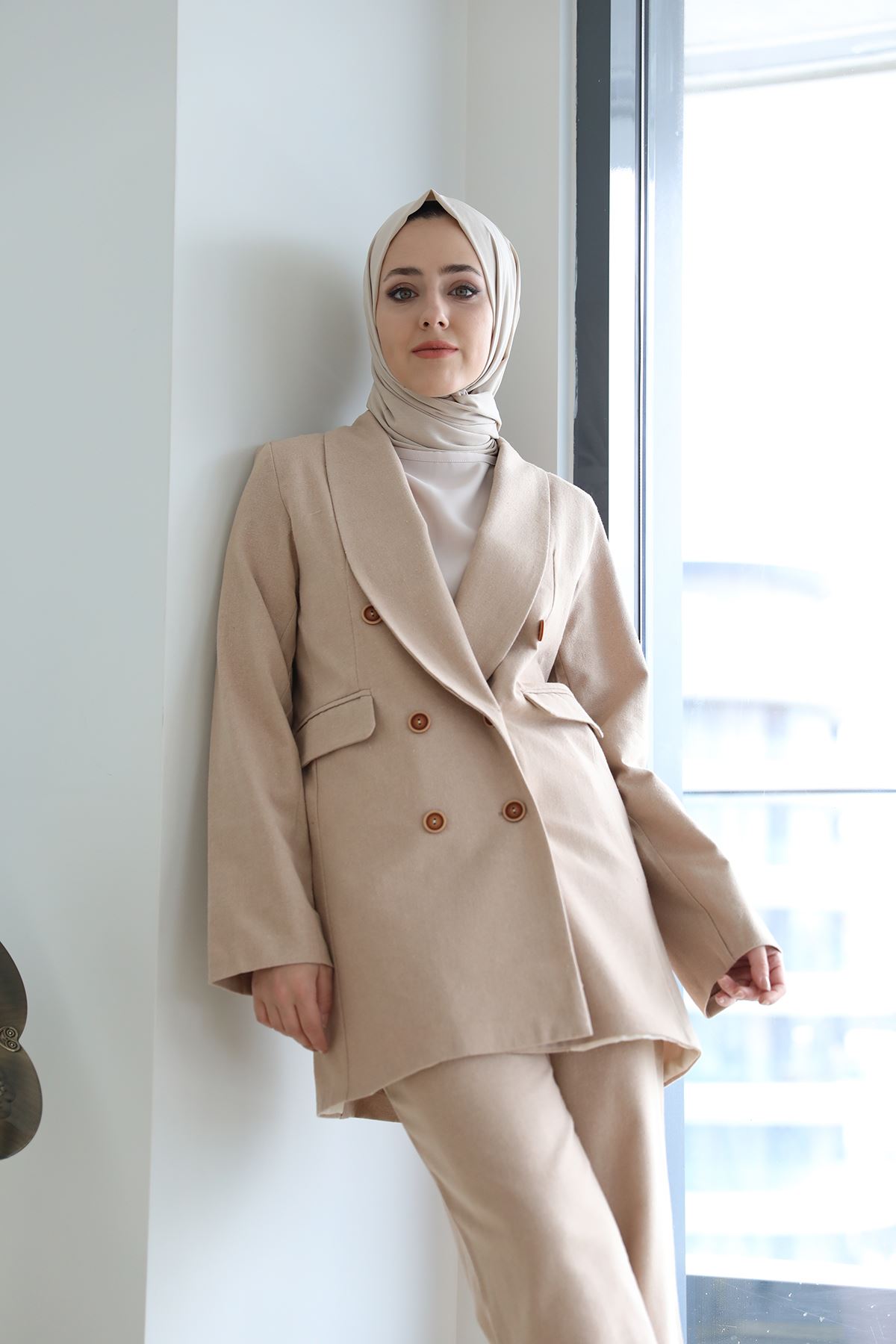 Keten Pantolon Takım-Taş