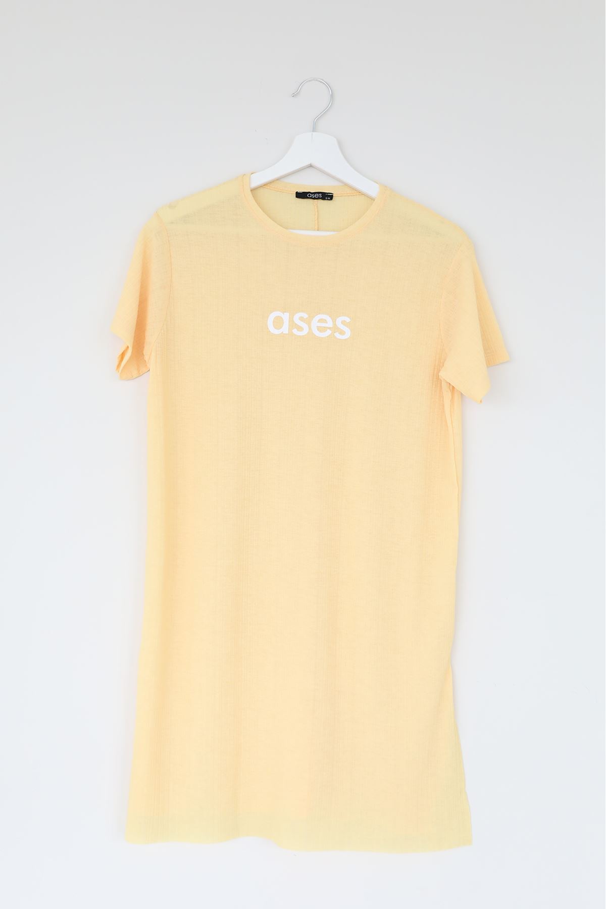 Ases Baskılı T-shirt-Sarı