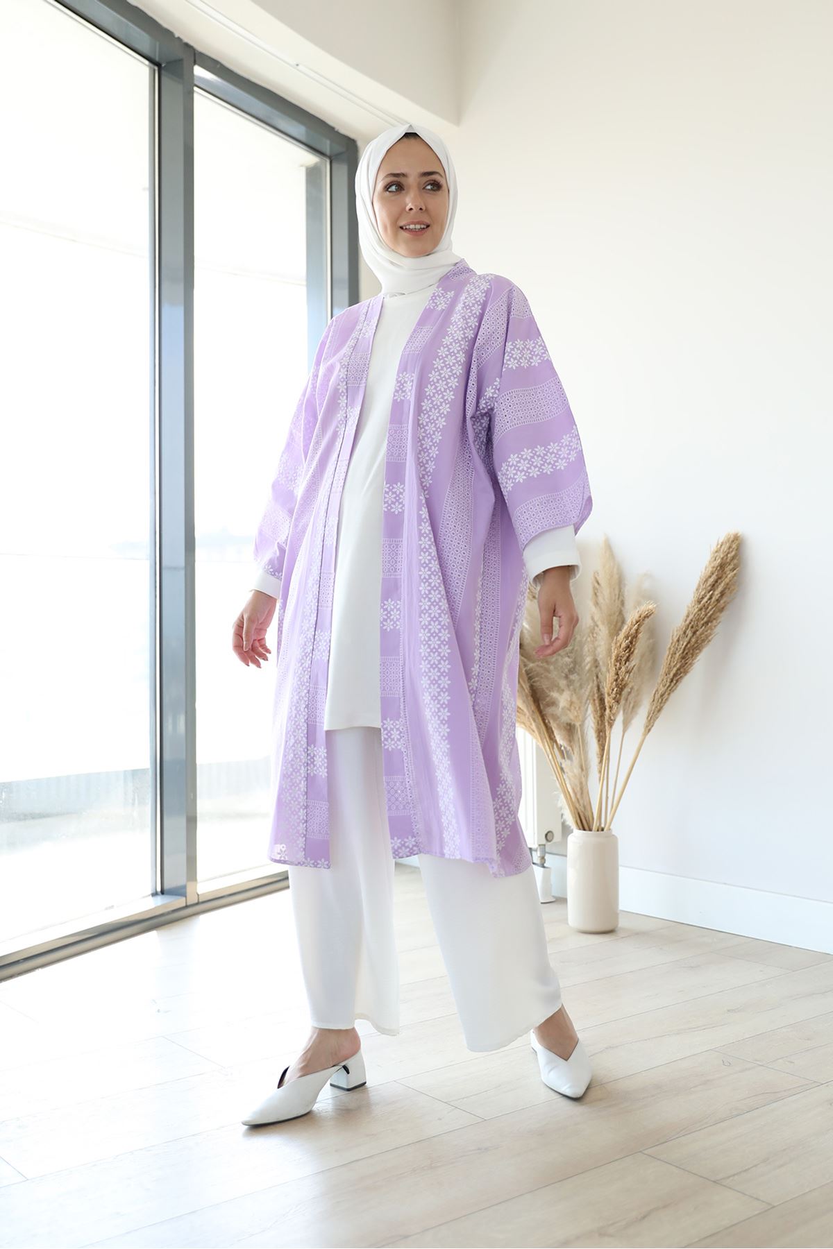 Kuşaklı Kimono-Lila