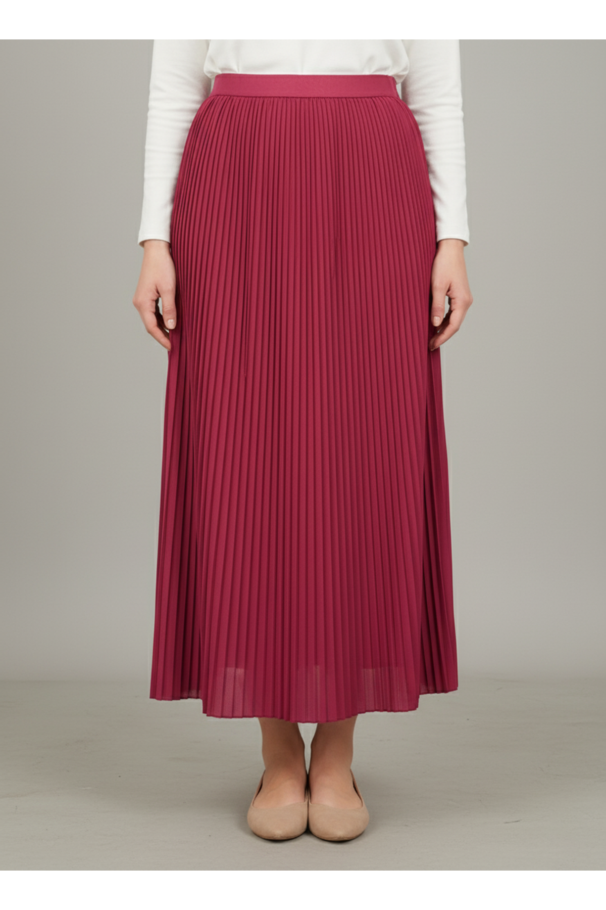 Piliseli Etek-Kırmızı