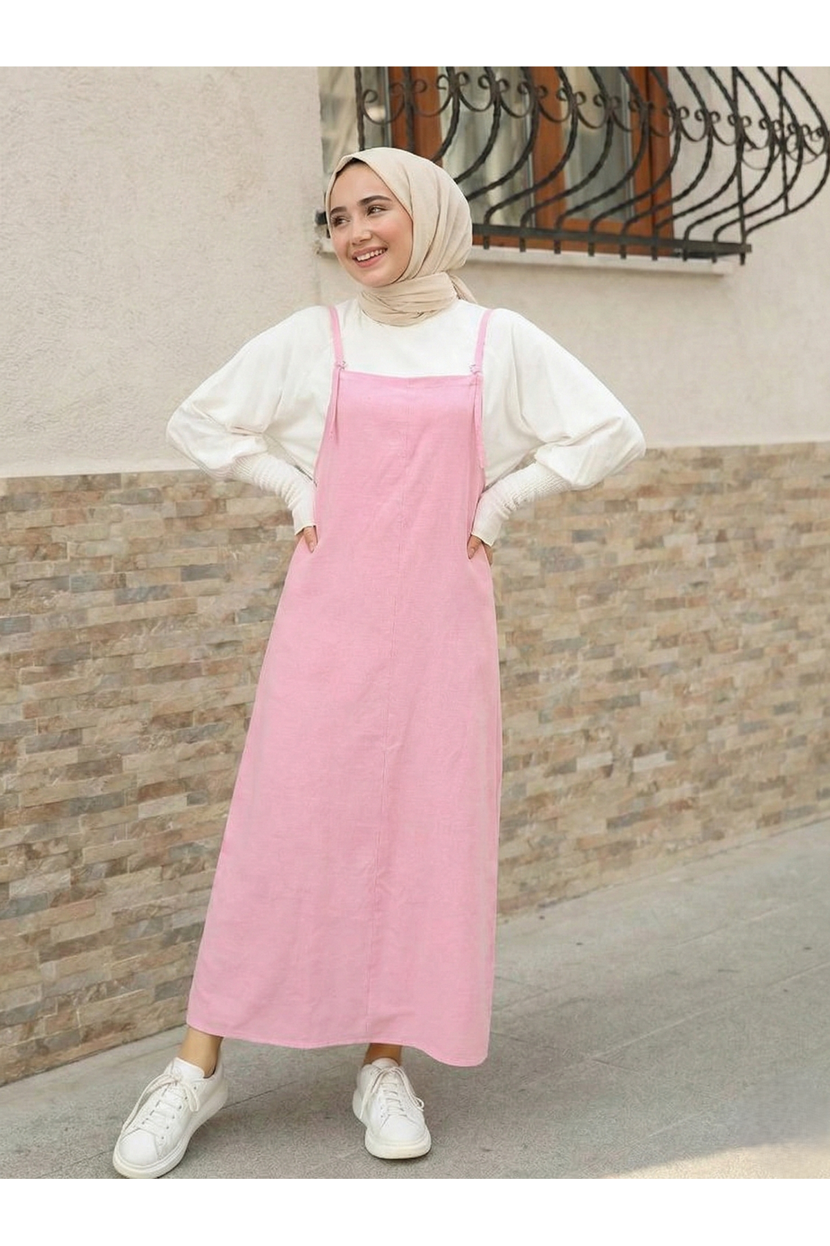 Toka Detay Keten Jile-Pembe