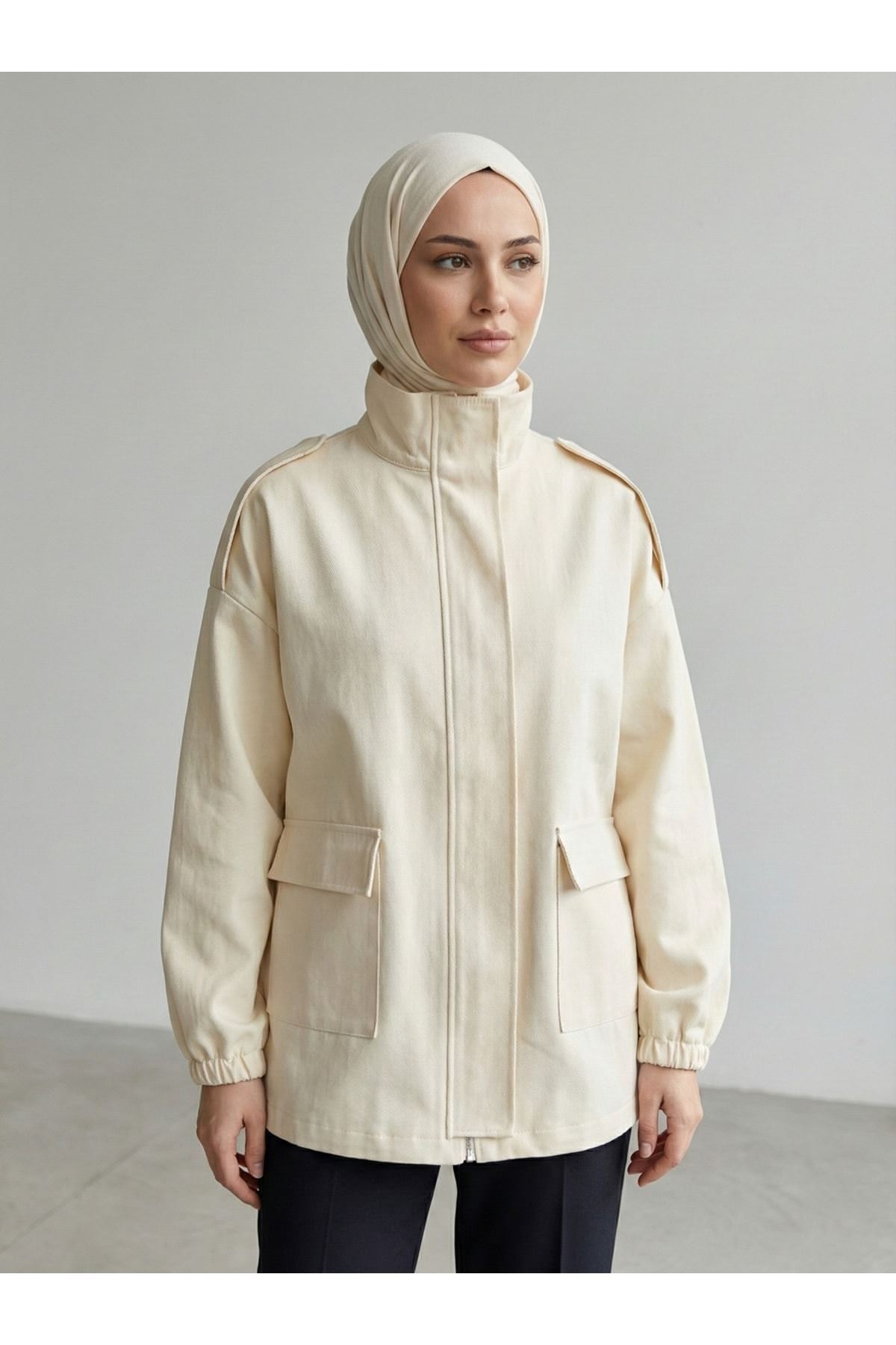 Apoletli Cep Kapaklı Ceket-Taş