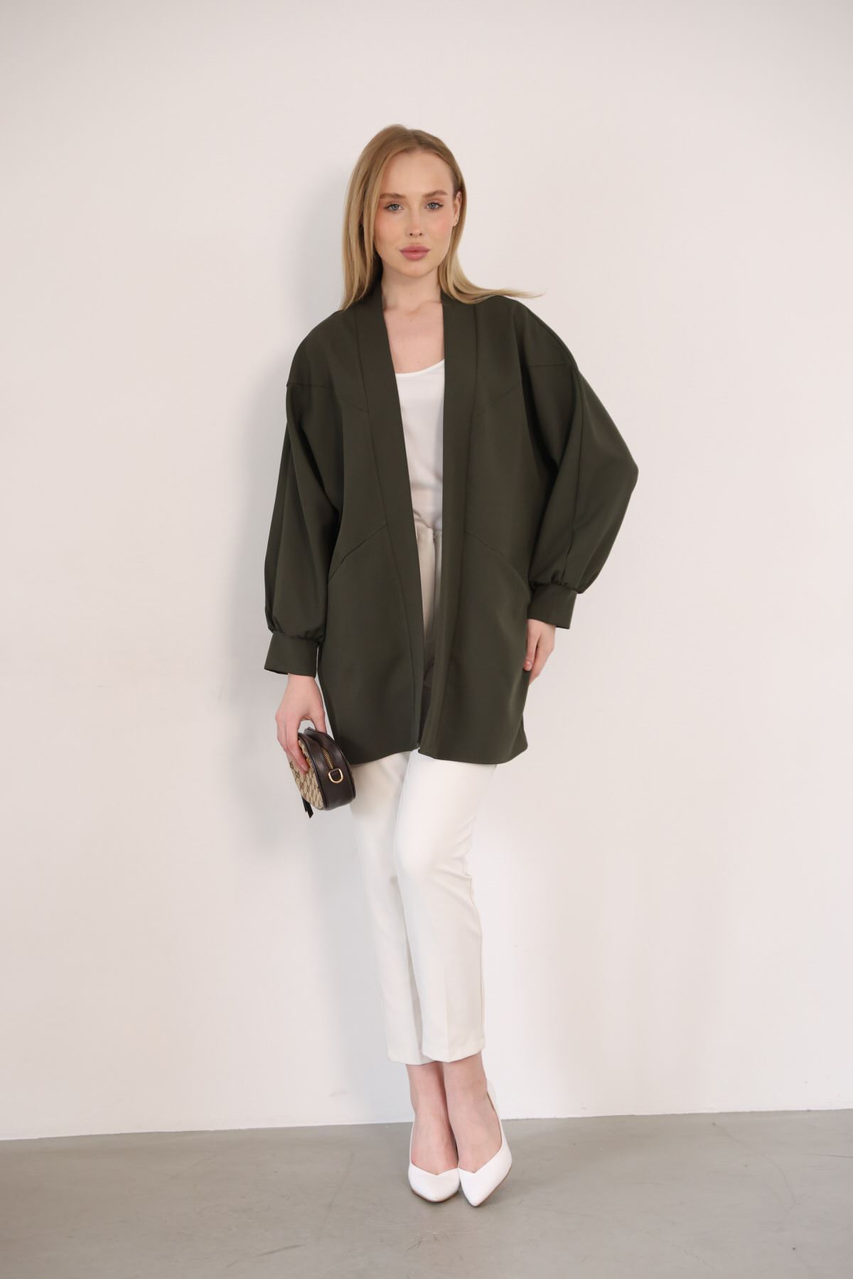 Cep Detay Atlas Hırka-Haki