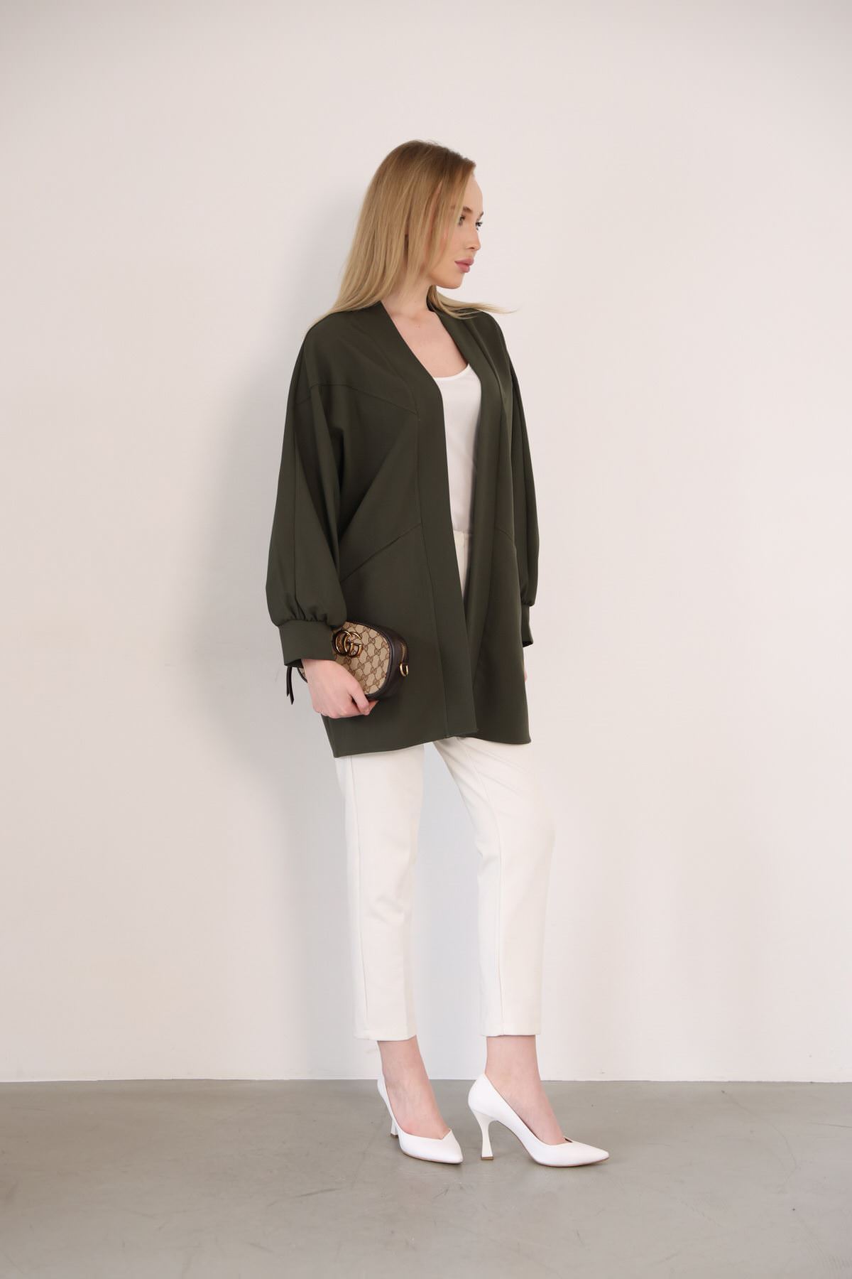 Cep Detay Atlas Hırka-Haki