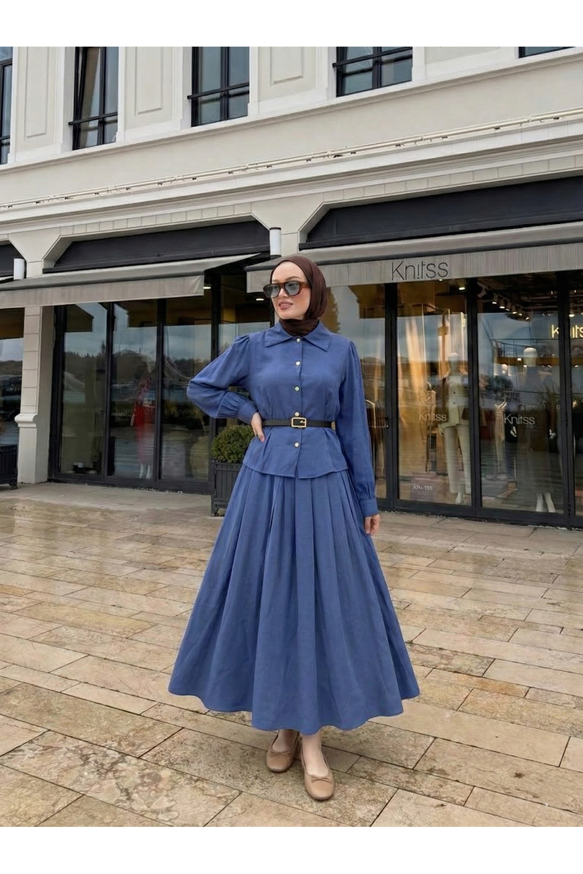 Ön Arka Pensli Etekli Takım-İndigo