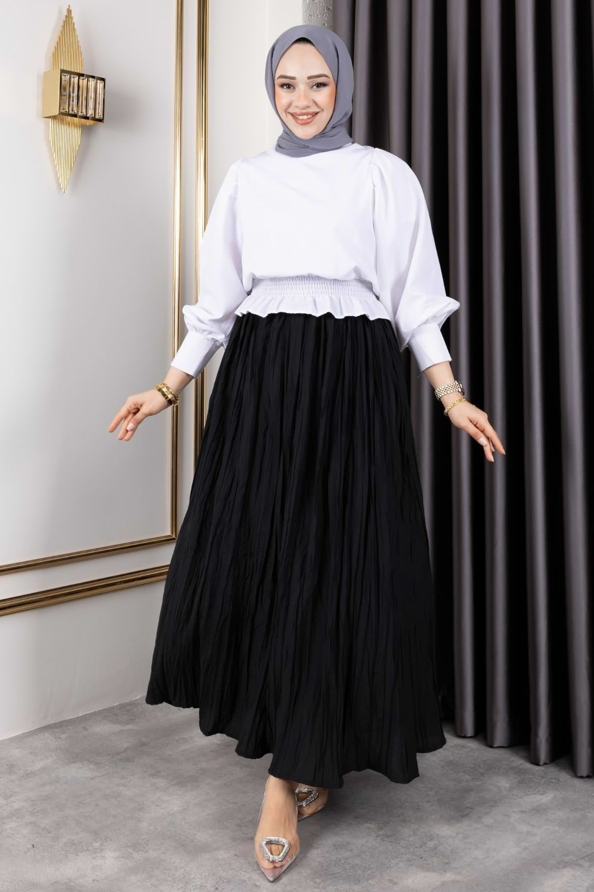 Astarlı Kraş Etek-Siyah