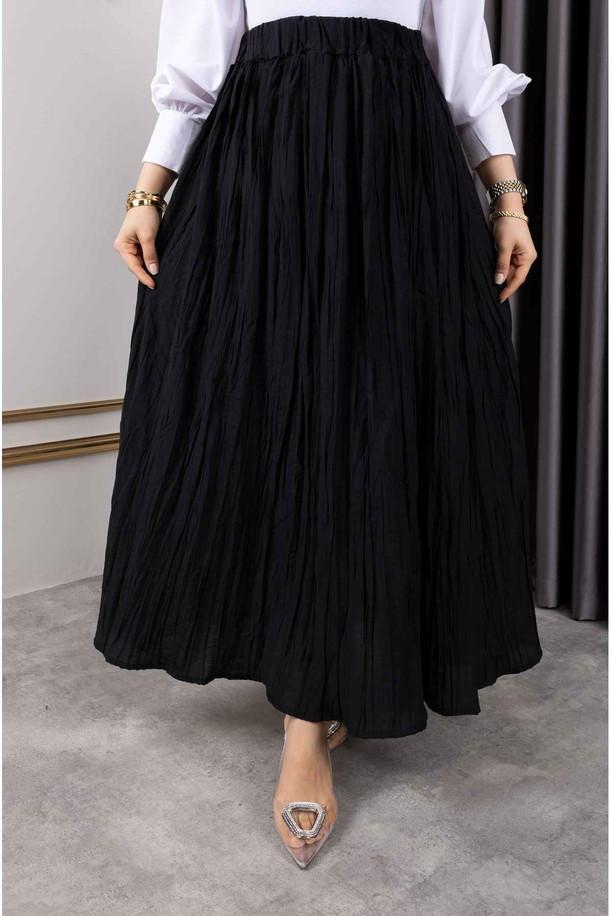 Astarlı Kraş Etek-Siyah