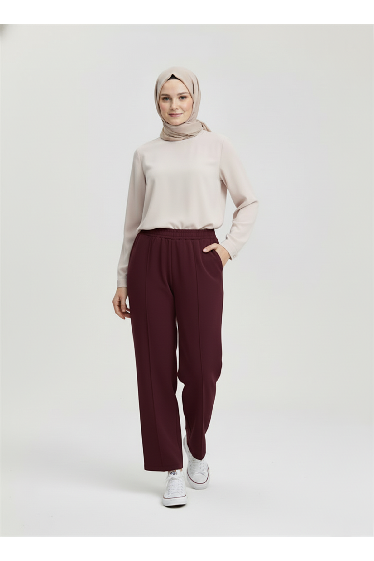 Scuba Çımalı Pantolon-Bordo