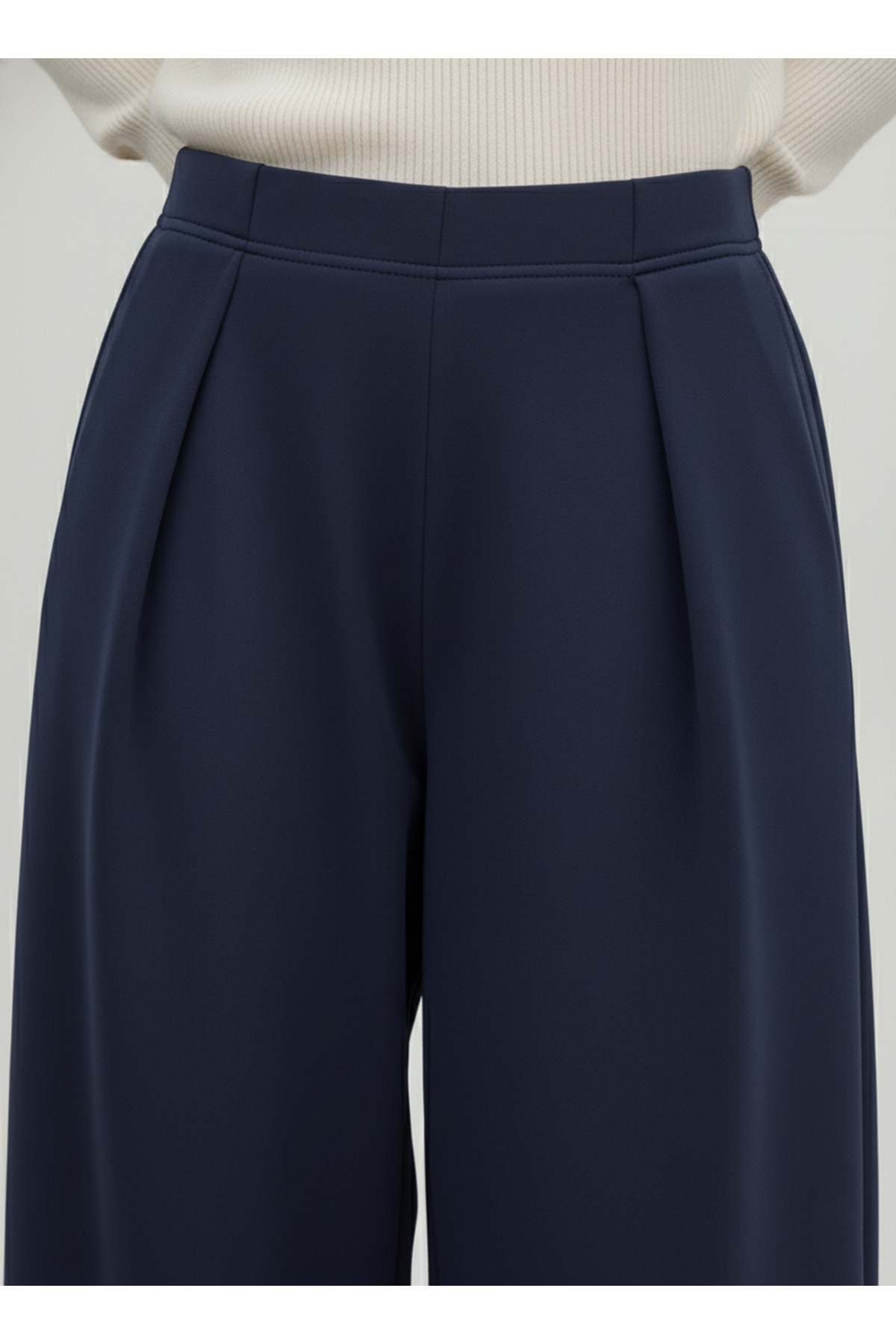 Pileli Bol  Pantolon-Lacivert