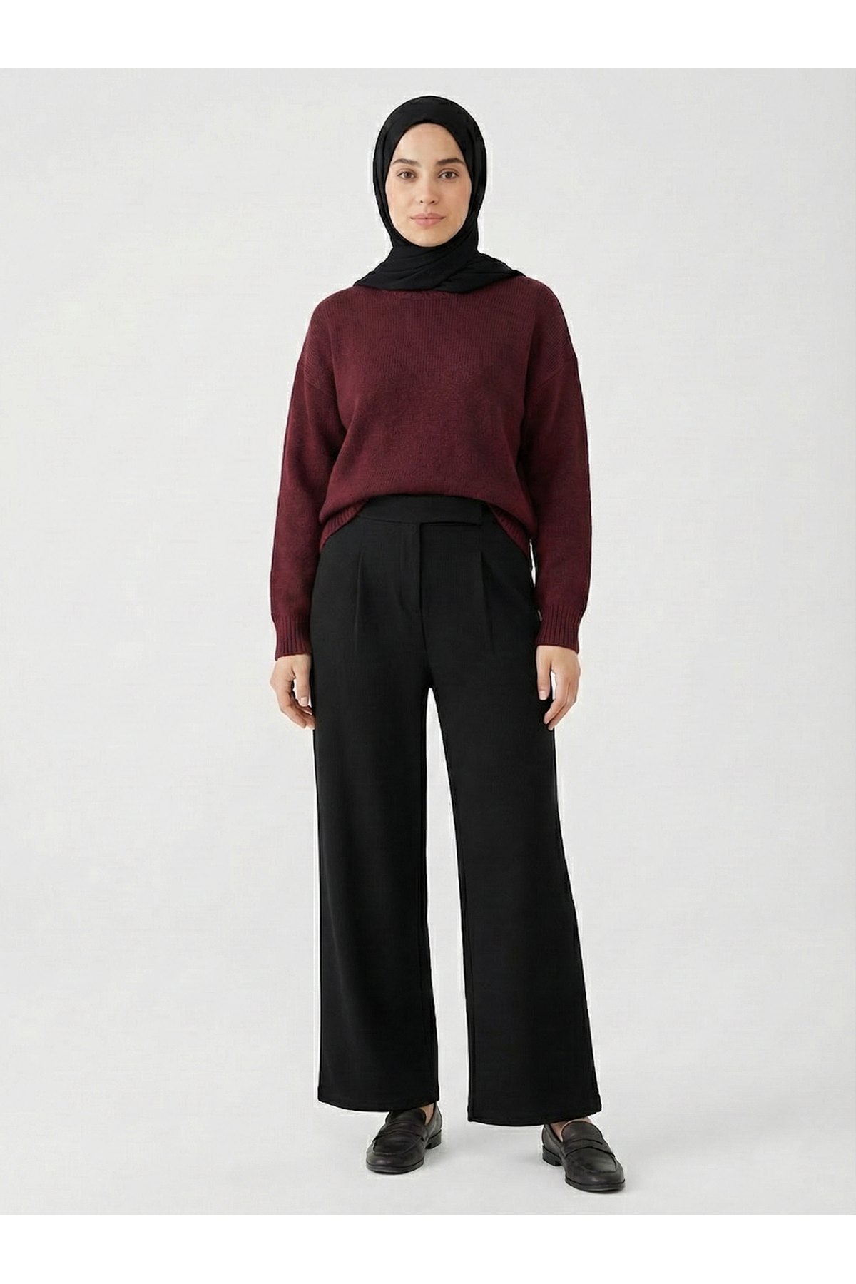 Cırt Bantlı Pantolon-Siyah