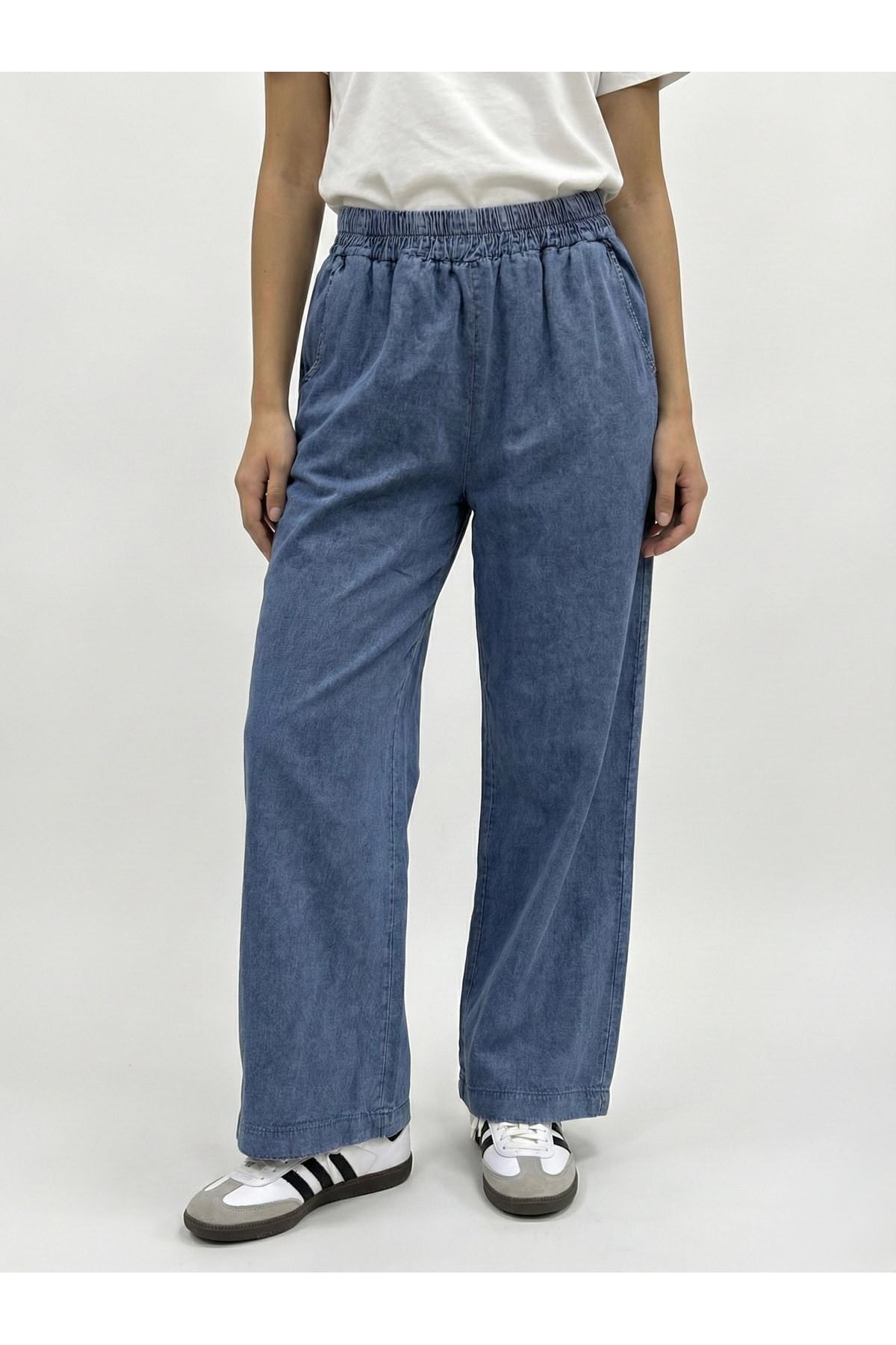 Cep Detay Pantolon-Mavi
