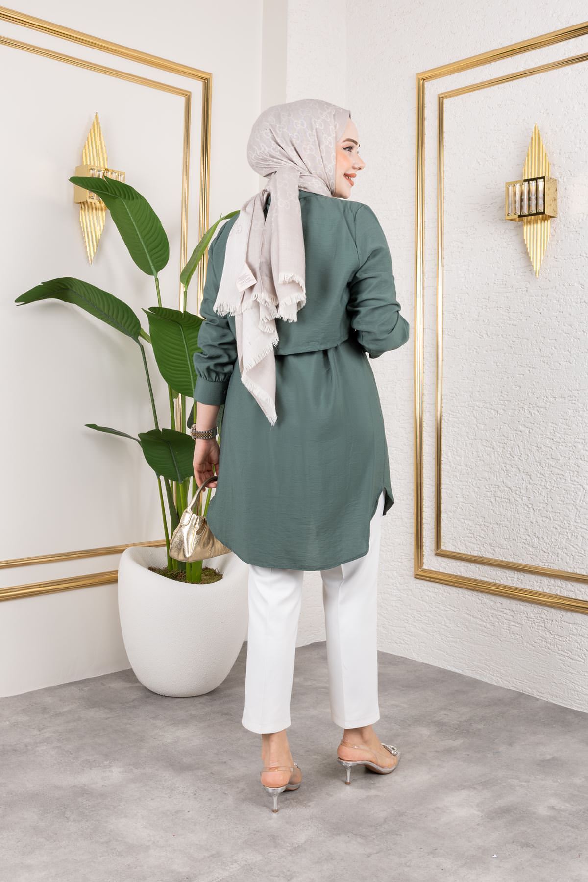 Aller Detay Tunik-Haki