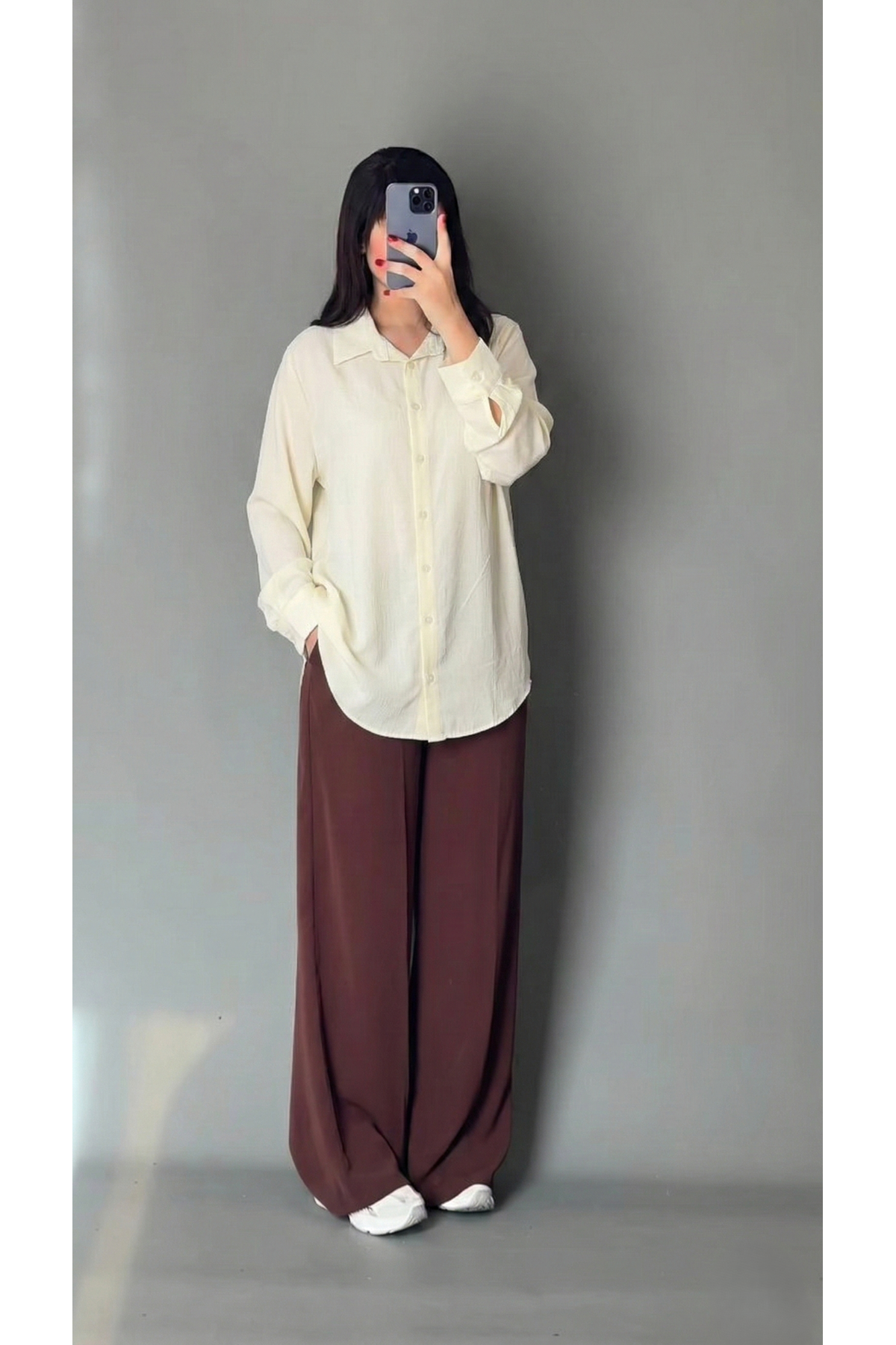 Klasik Terikoton Tunik-Ekru