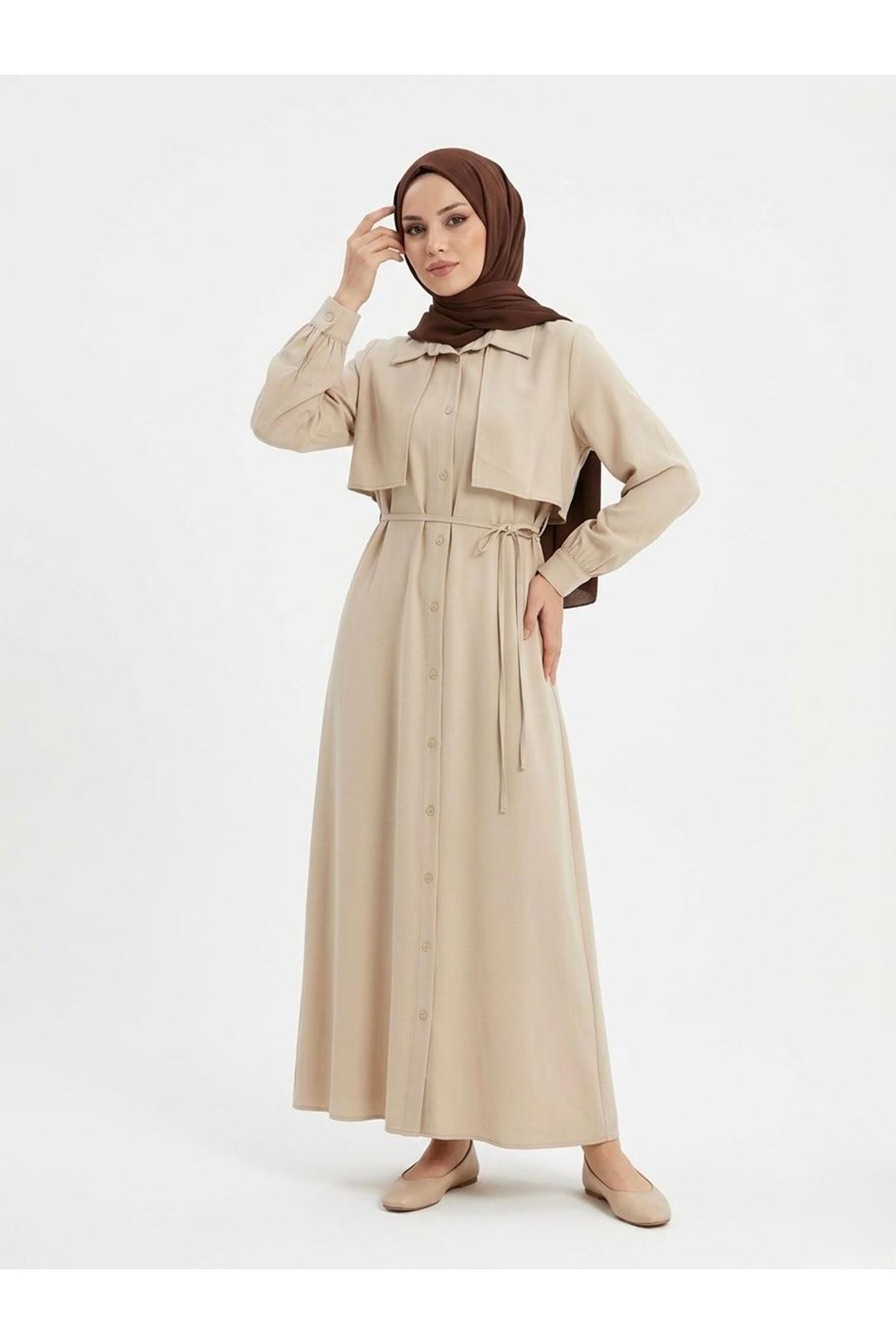 Aller Detay Patlı Elbise-Taş