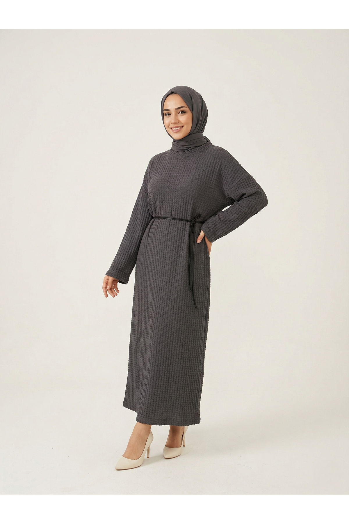 Örme Elbise-Antrasit