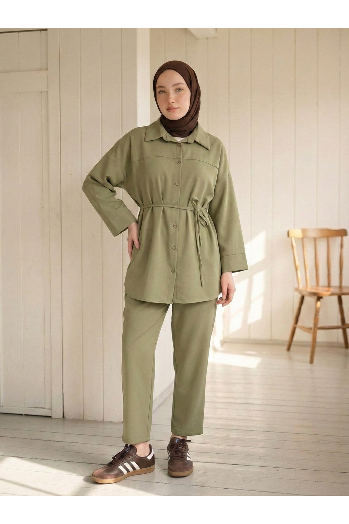 Roba Detay Pantolonlu Takım-Açık Haki