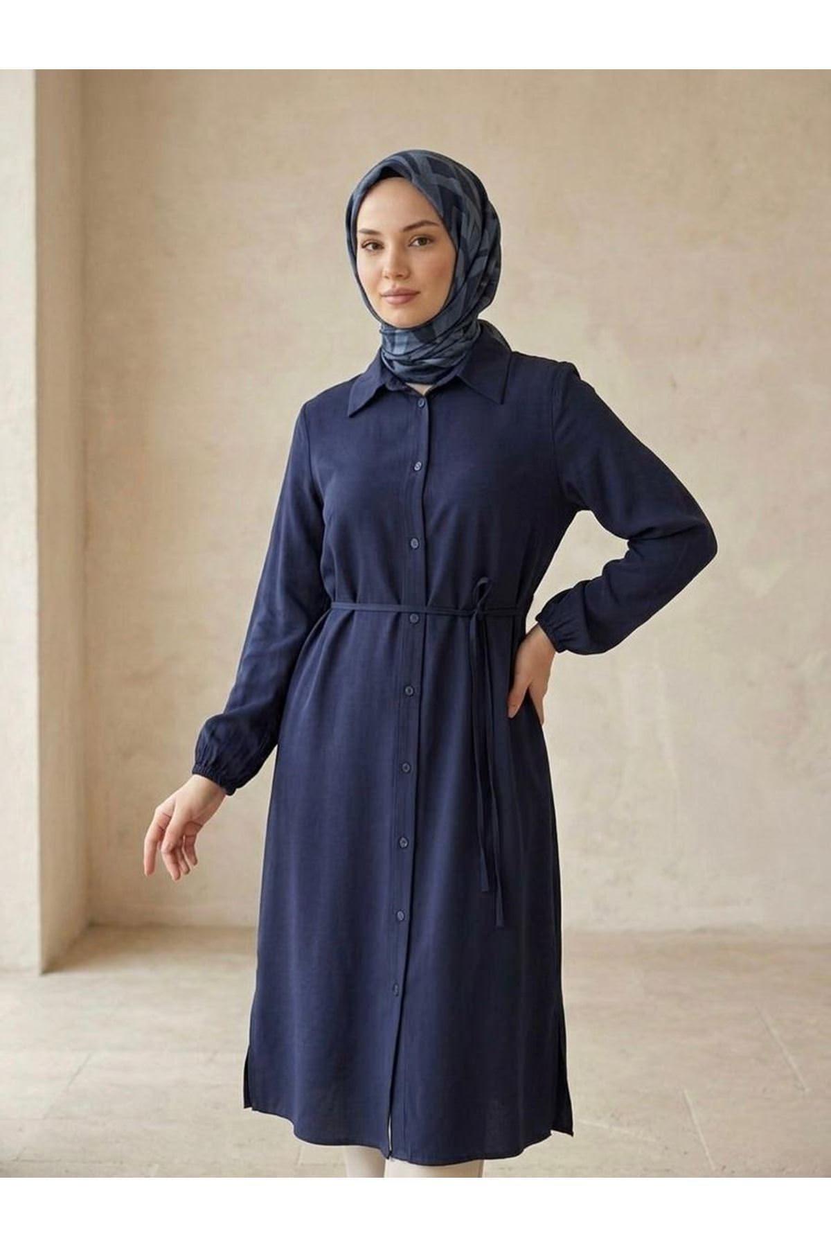 Uzun Tensel Tunik-Lacivert