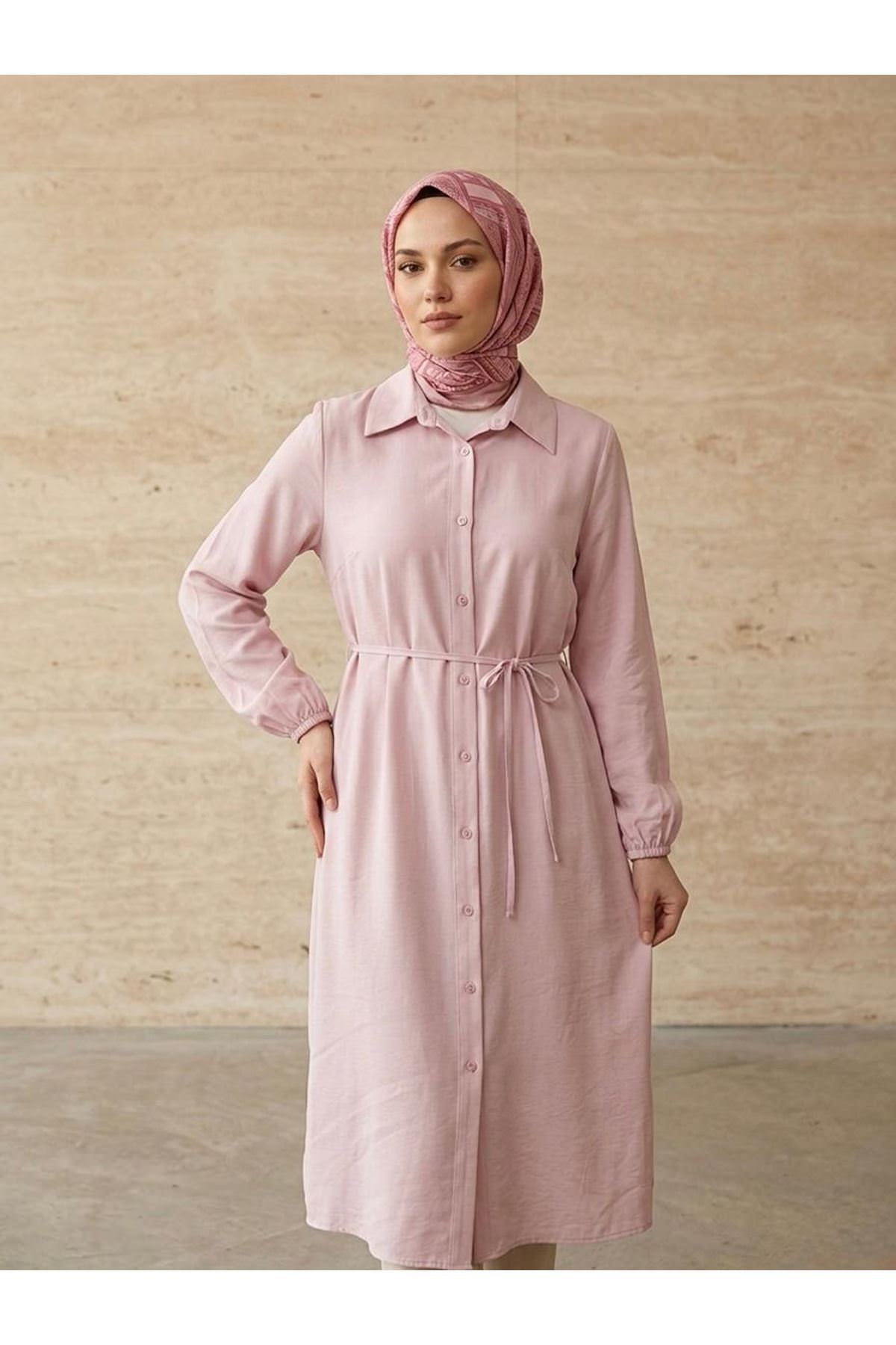 Uzun Tensel Tunik-Pembe