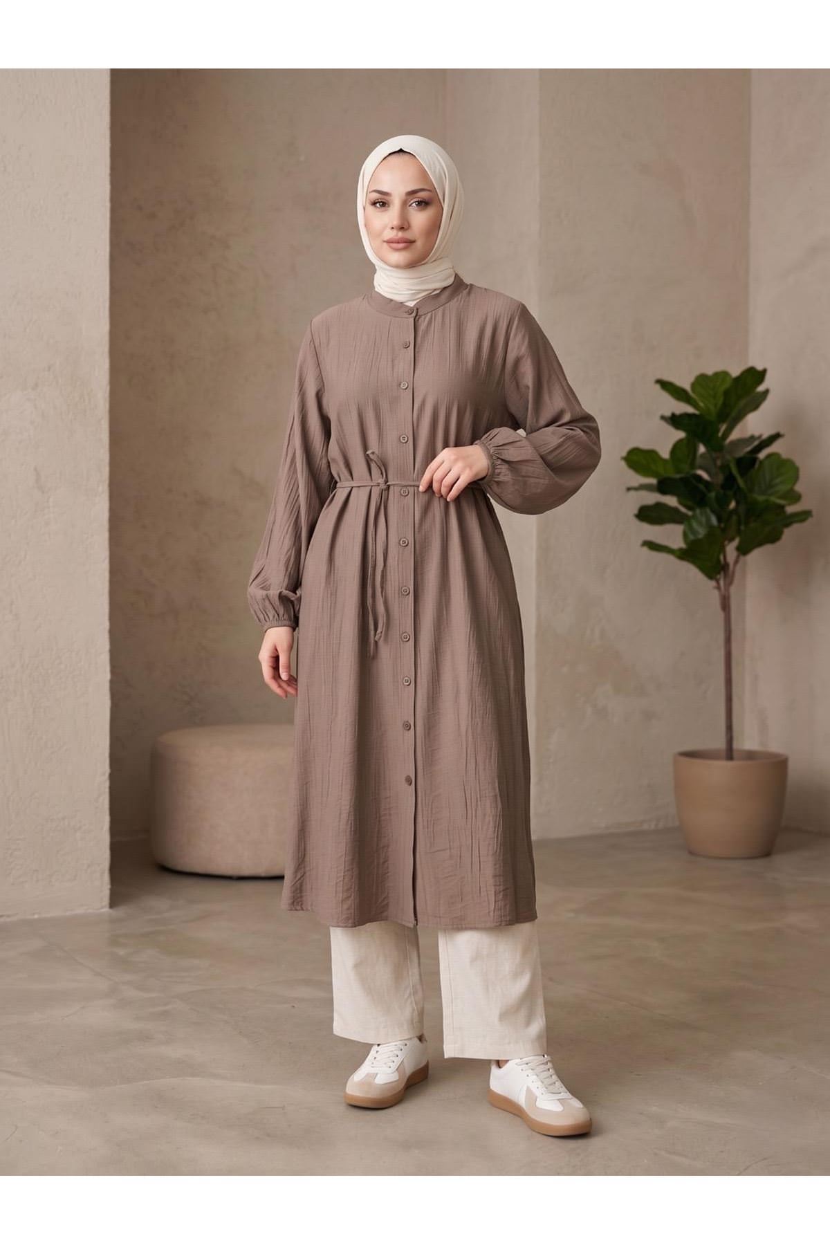 Hakim Yaka Uzun Tunik-Duman