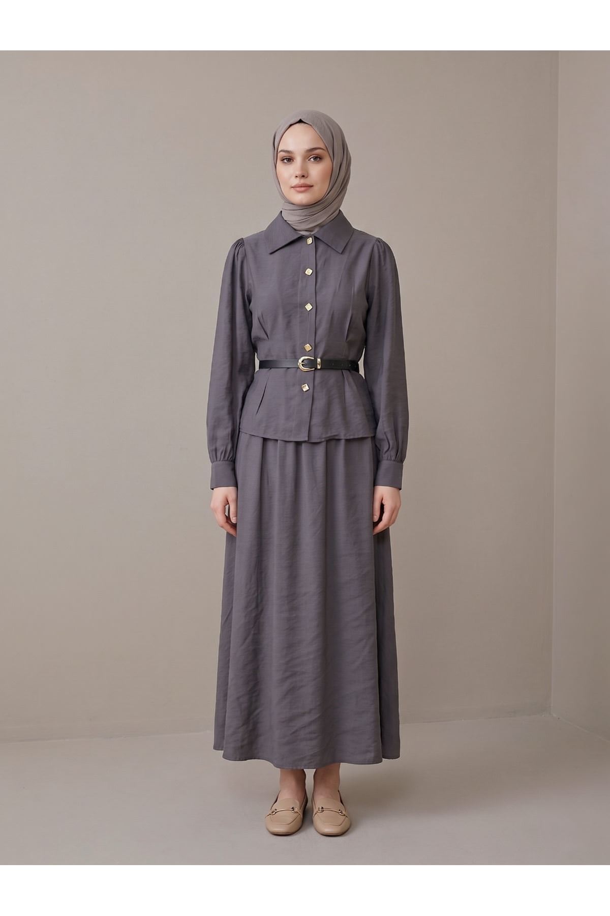 Ön Pensli Etekli Takım-Antrasit