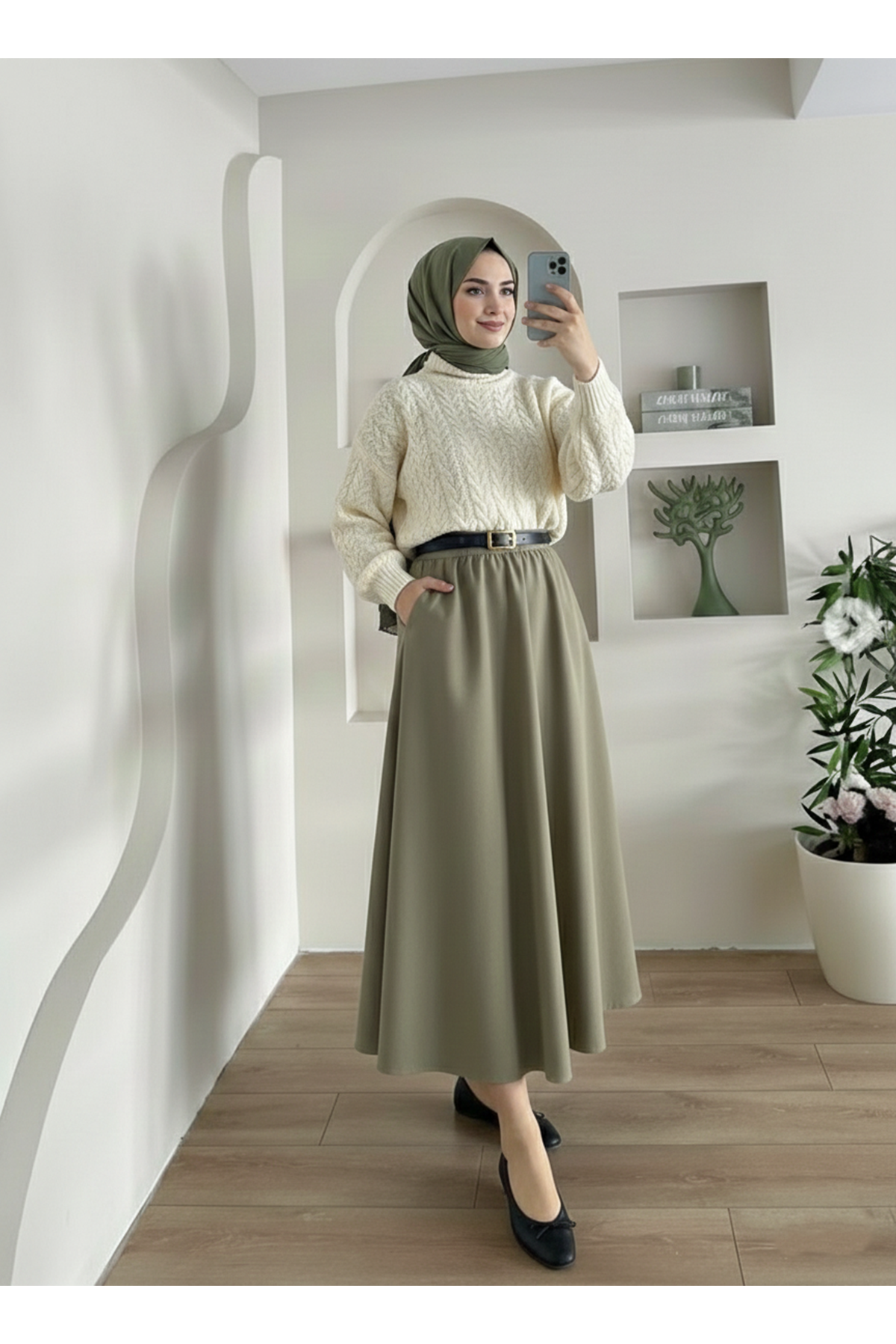 Kemer Detay  Etek-Açık Haki