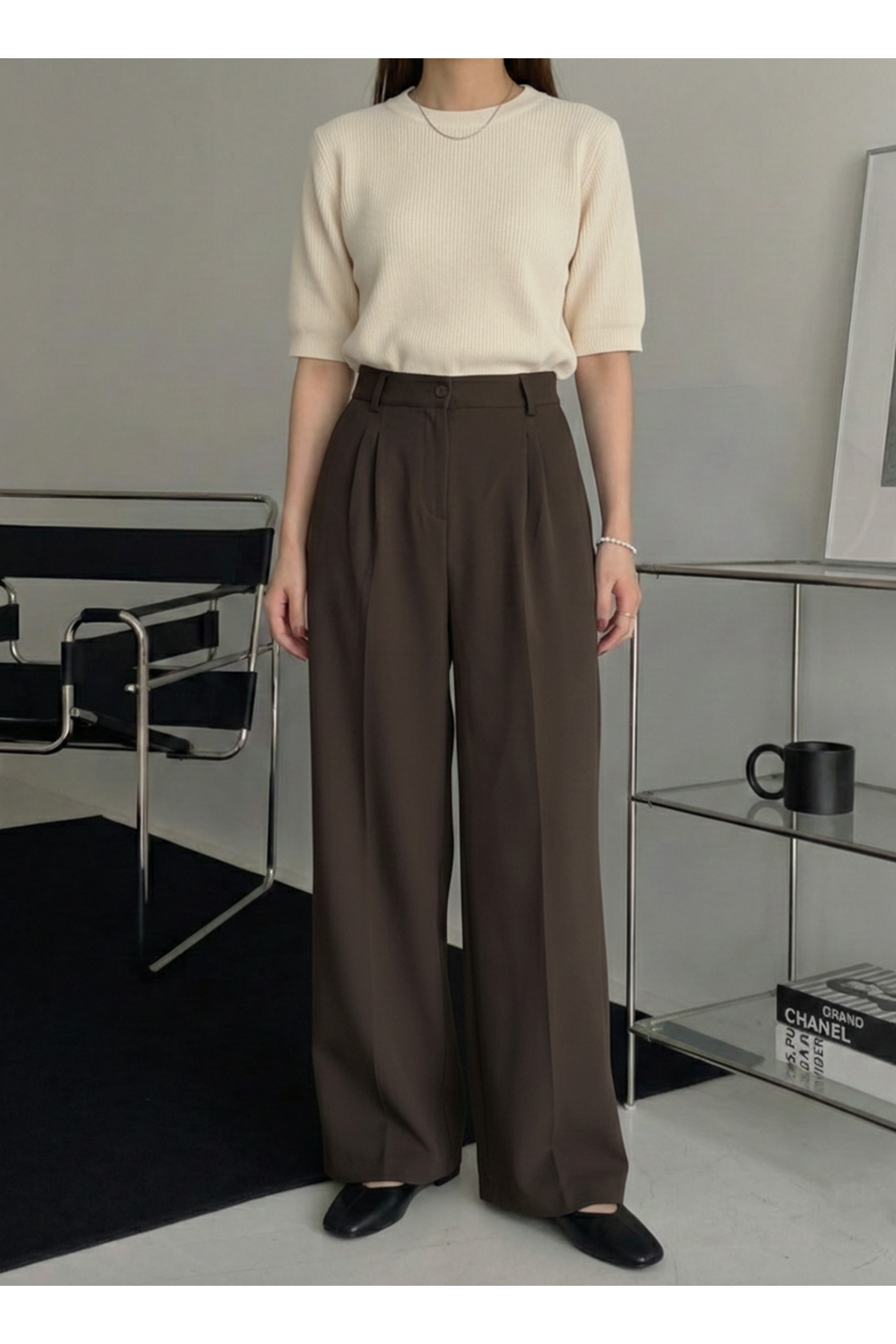 Ön Pile  Detay Palazzo Pantolon-Kahve