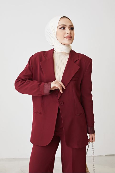 Retro Palazzo Takım-Bordo