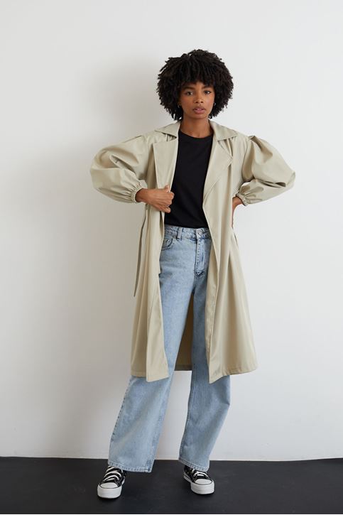 Kuşaklı Trençkot-Bej