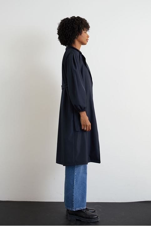 Kuşaklı Trençkot-Lacivert