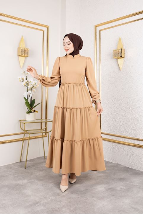 Kat Kat Bible Elbise-Karamel