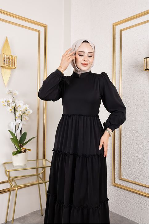 Kat Kat Bible Elbise-Siyah