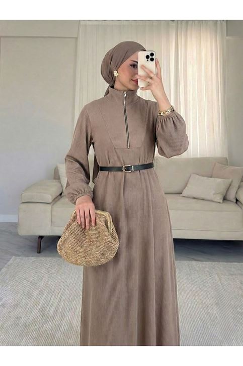 Fermuar Detay Elbise-Vizon