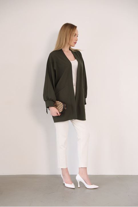 Cep Detay Atlas Hırka-Haki