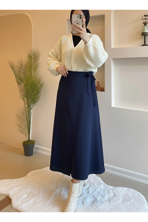 Ön Kapak Detay Atlas  Etek-Lacivert