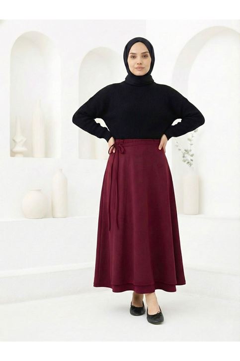Ön Kapak Detay Scuba Etek-Bordo