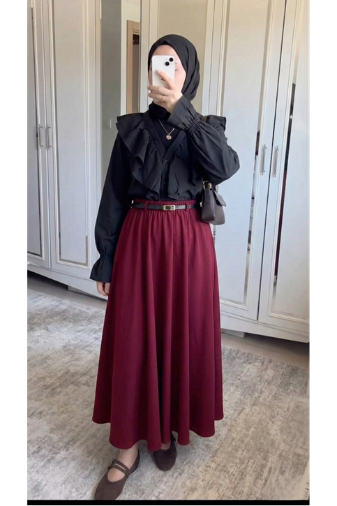 Kemer Detay Soft Etek-Bordo