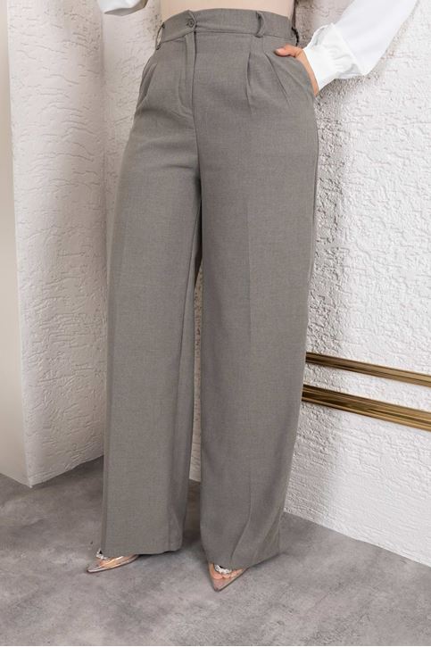 Pile Detay Poliviskon Palazzo Pantolon-Antrasit
