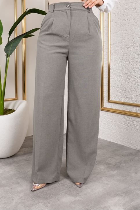 Pile Detay Poliviskon Palazzo Pantolon-Antrasit