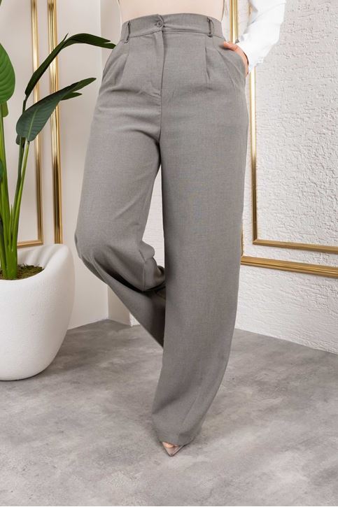 Pile Detay Poliviskon Palazzo Pantolon-Antrasit