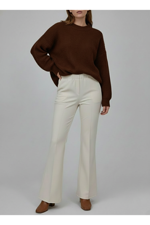İspanyol Paça Atlas  Pantolon-Krem