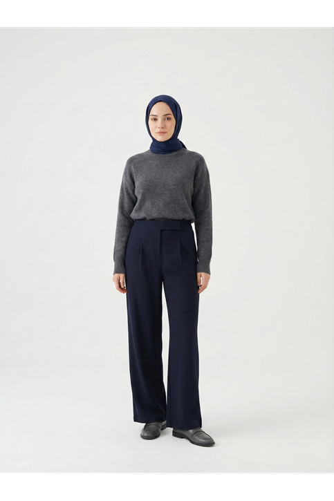 Cırt Bantlı Pantolon-Lacivert