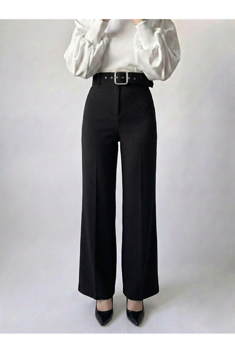 Kemer Detay Pantolon-Siyah