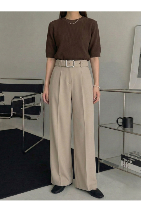 Kemer Detay Pantolon-Taş