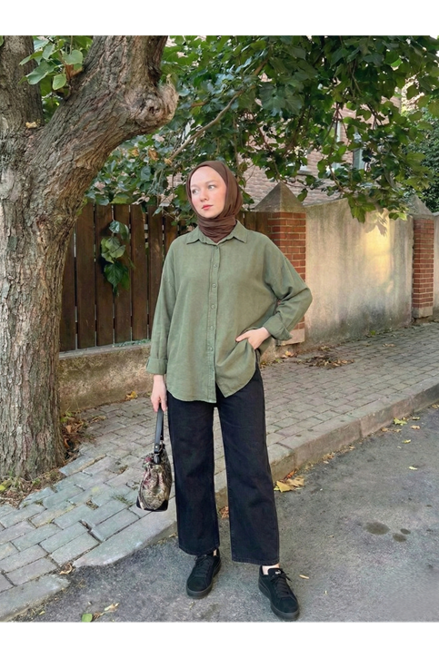 Arka Roba Detay Tunik-Haki