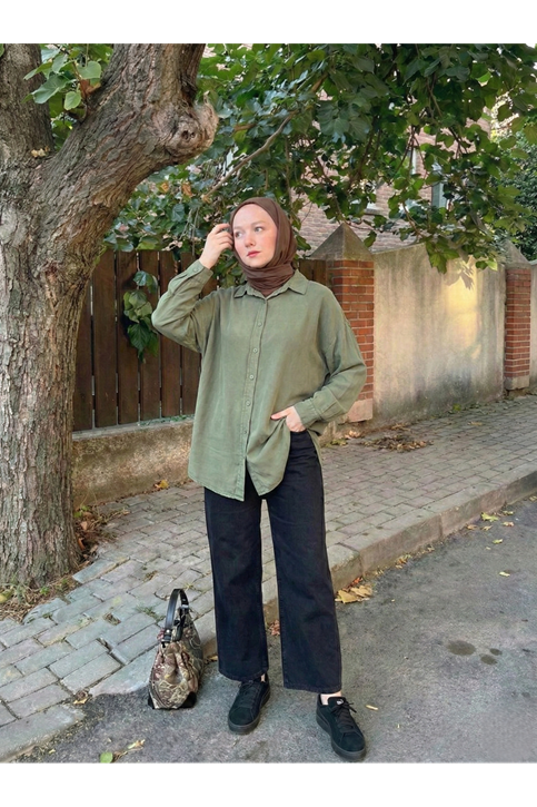 Arka Roba Detay Tunik-Haki