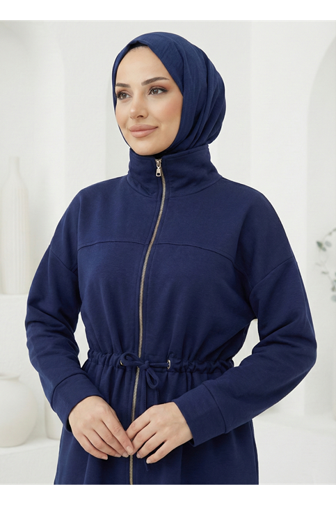 Beli Tünelli Pantolonlu Takım-Lacivert